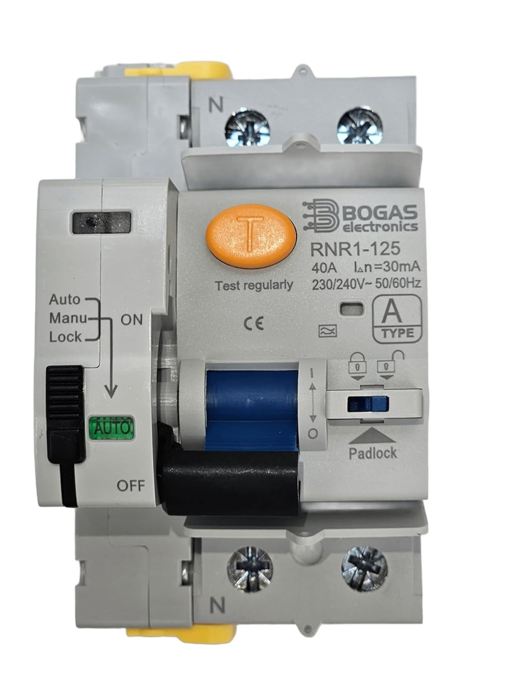 Self-reclosing 40A Type A double-wave immunized residual current device, 6kA 2P 30mA