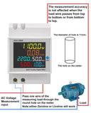 Medidor eléctrico 6 en 1 carril din. Tensión, Intensidad, Frecuencia, Potencia, Factor de Potencia y Consumo.