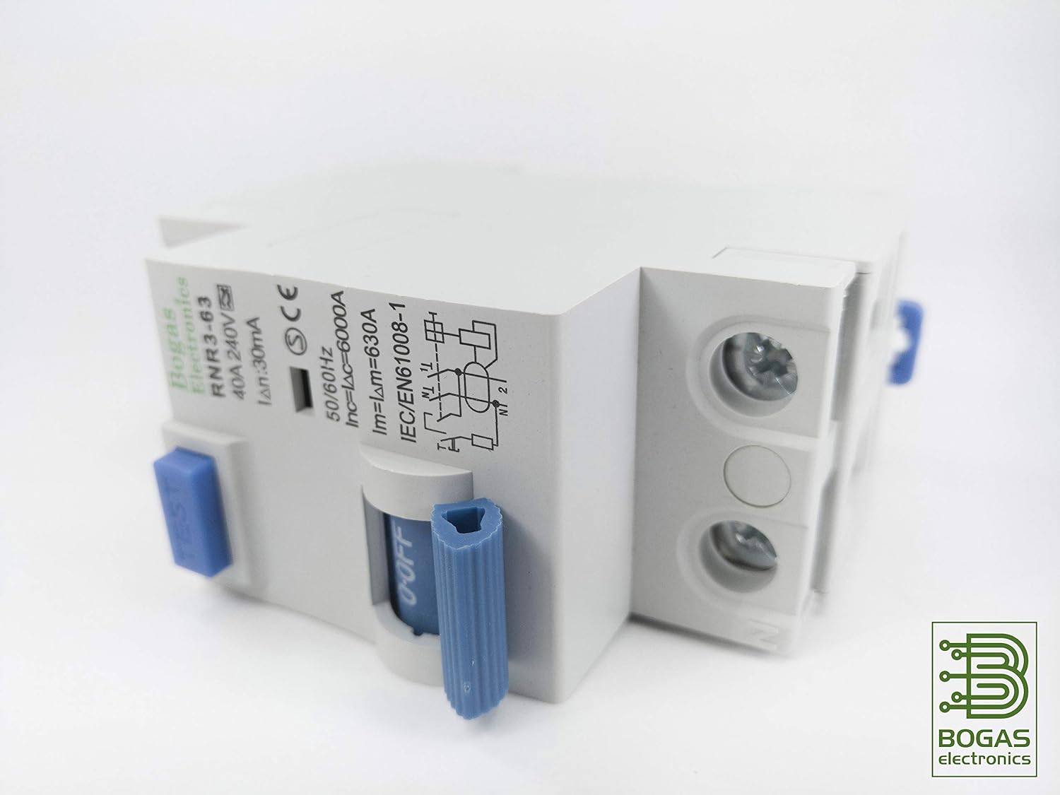 Interruptor diferencial inmunizado de doble onda, 30 mA, 2P, 40 A, Clase A y 6kA.