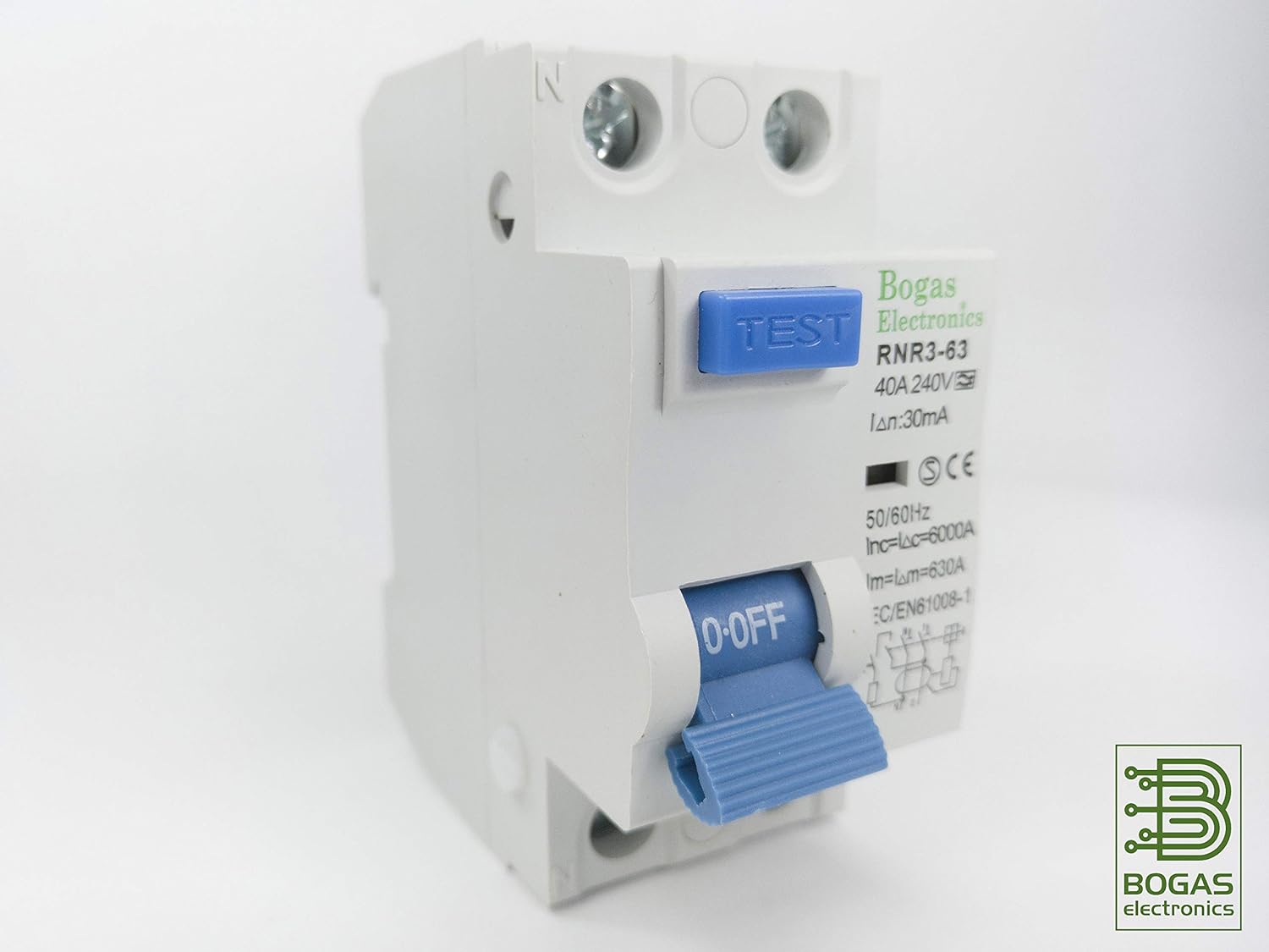 Interruptor diferencial inmunizado de doble onda, 30 mA, 2P, 40 A, Clase A y 6kA.