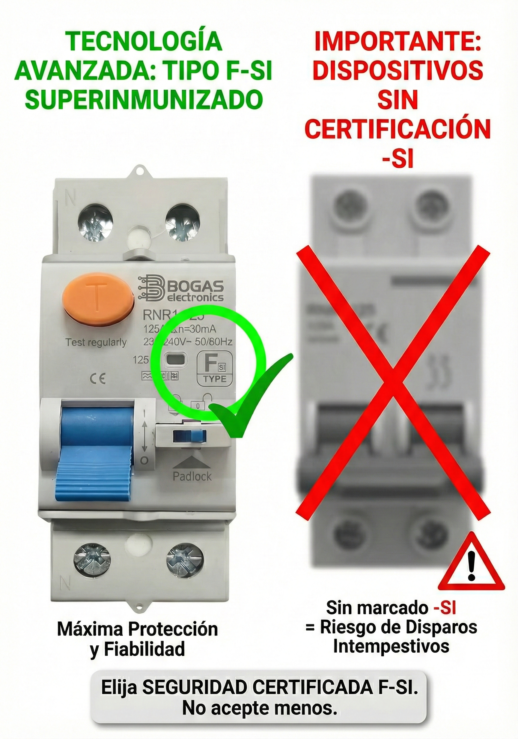 Servicio de Instalación: Diferencial Superinmunizado Tipo F-SI (Valencia y Pedanías)